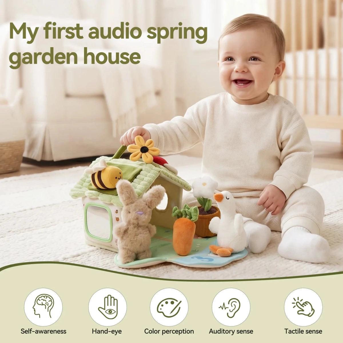 Maison Sensorielle Montessori – Jouet d’Éveil en Tissu sur le Thème de la Ferme - jouetsbebe.com