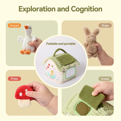 Maison Sensorielle Montessori – Jouet d’Éveil en Tissu sur le Thème de la Ferme - jouetsbebe.com