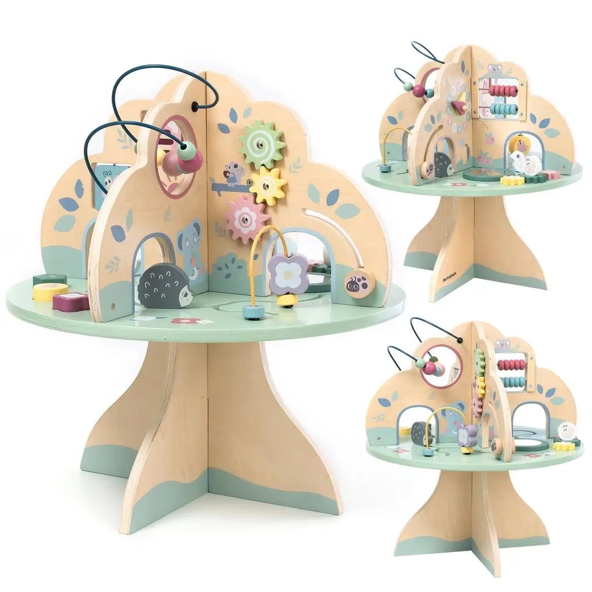 Mamabrum Educational Table Tree Cube Tree Wooden Montessori Sensory Toy for Children 12M + Motor Loop - jouetsbebe.com