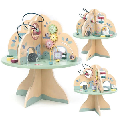 Mamabrum Educational Table Tree Cube Tree Wooden Montessori Sensory Toy for Children 12M + Motor Loop - jouetsbebe.com