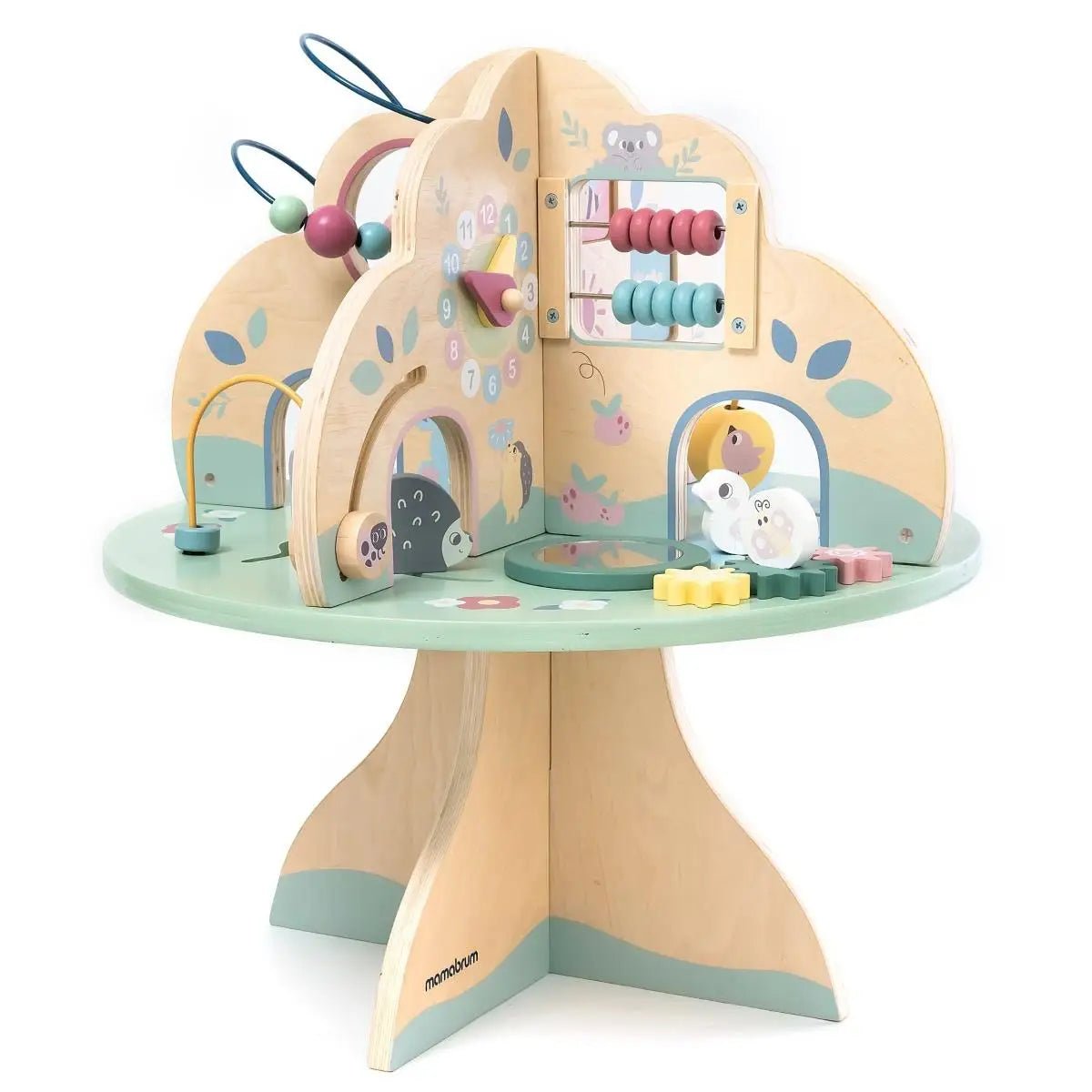 Mamabrum Educational Table Tree Cube Tree Wooden Montessori Sensory Toy for Children 12M + Motor Loop - jouetsbebe.com