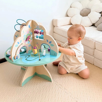 Mamabrum Educational Table Tree Cube Tree Wooden Montessori Sensory Toy for Children 12M + Motor Loop - jouetsbebe.com