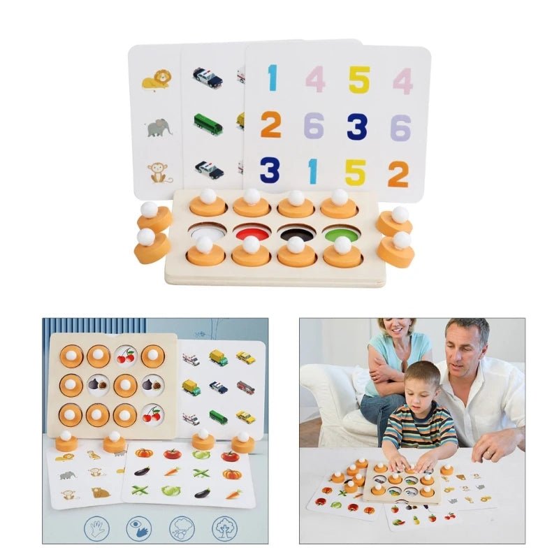 Montessori Memory Match Chess Game 3D Puzzles Wooden Early Educational Family Party Casual Interaction Game Toy For Children Kid - jouetsbebe.com