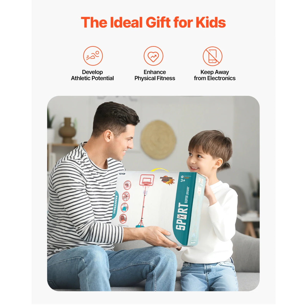 Panier de Basket Réglable pour Enfants – Jeu Sportif Intérieur et Extérieur (Hauteur 104 à 190 cm) - jouetsbebe.com