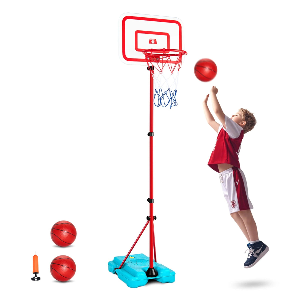 Panier de Basket Réglable pour Enfants – Jeu Sportif Intérieur et Extérieur (Hauteur 104 à 190 cm) - jouetsbebe.com