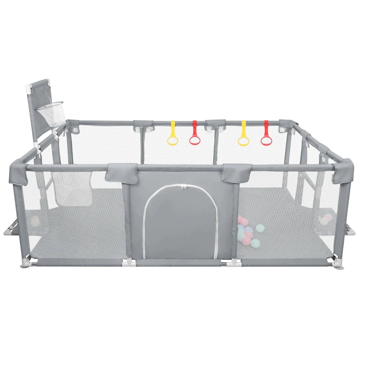 Parc Bébé avec Balles 180 × 120 cm – Aire de Jeu Modulable avec Filet Respirant - jouetsbebe.com
