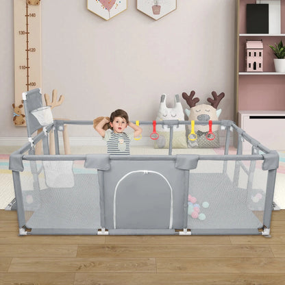 Parc Bébé avec Balles 180 × 120 cm – Aire de Jeu Modulable avec Filet Respirant - jouetsbebe.com