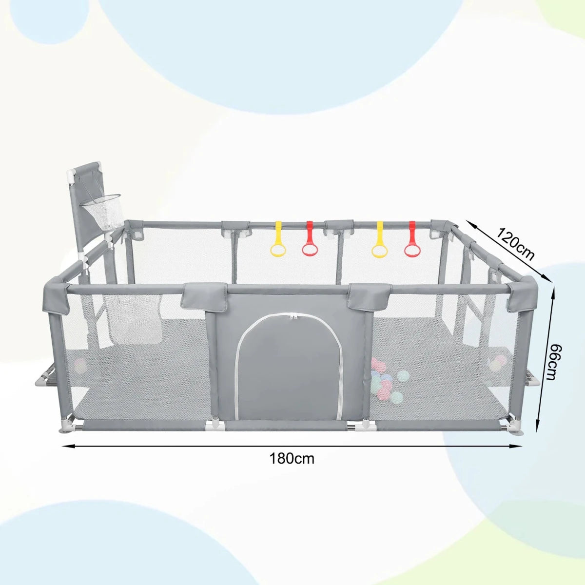 Parc Bébé avec Balles 180 × 120 cm – Aire de Jeu Modulable avec Filet Respirant - jouetsbebe.com