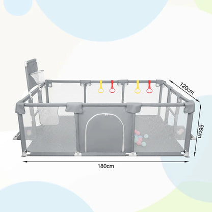 Parc Bébé avec Balles 180 × 120 cm – Aire de Jeu Modulable avec Filet Respirant - jouetsbebe.com