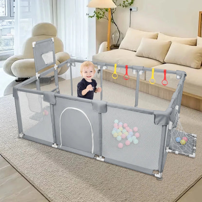 Parc Bébé avec Balles 180 × 120 cm – Aire de Jeu Modulable avec Filet Respirant - jouetsbebe.com