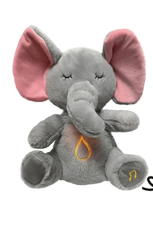 Peluche Éléphant Apaisante – Doudou Respirant Musical & Lumineux 4 Modes - jouetsbebe.com