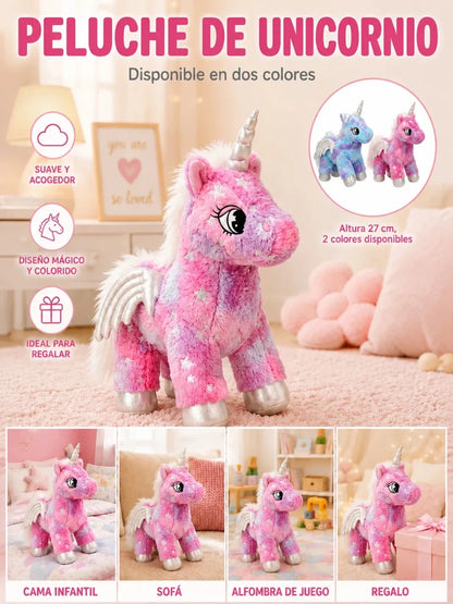 Peluche Licorne 27 cm – Douce et Moelleuse avec Ailes et Étoiles - jouetsbebe.com
