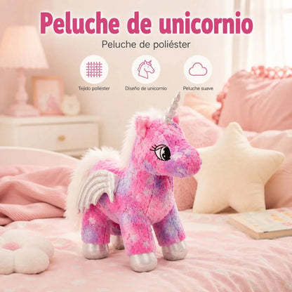 Peluche Licorne 27 cm – Douce et Moelleuse avec Ailes et Étoiles - jouetsbebe.com