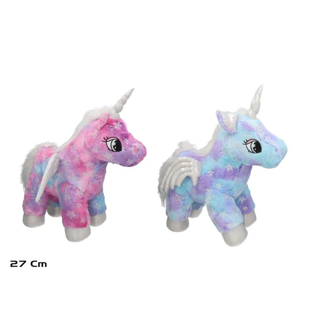 Peluche Licorne 27 cm – Douce et Moelleuse avec Ailes et Étoiles - jouetsbebe.com