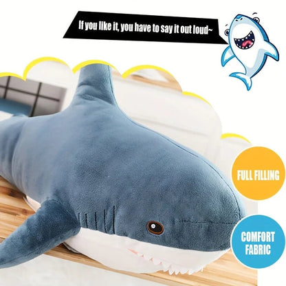 Peluche Requin Géante Ultra Douce – Coussin & Compagnon de Sommeil (40 à 58 cm) - jouetsbebe.com