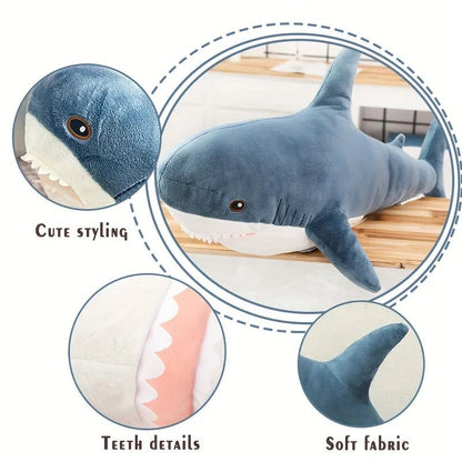 Peluche Requin Géante Ultra Douce – Coussin & Compagnon de Sommeil (40 à 58 cm) - jouetsbebe.com