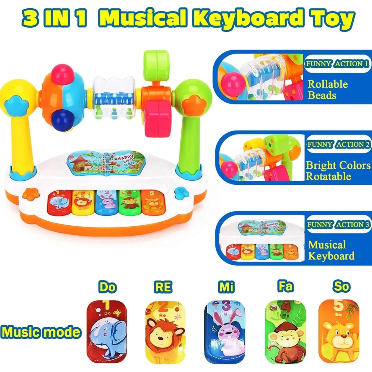 🎹 Piano Musical Rotatif pour Enfants – Lumières et Sons Éducatifs - jouetsbebe.com