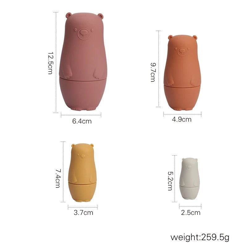 🐻 Poupées Russes Montessori en Silicone – Éducative & Sensorielle 🌈 - jouetsbebe.com