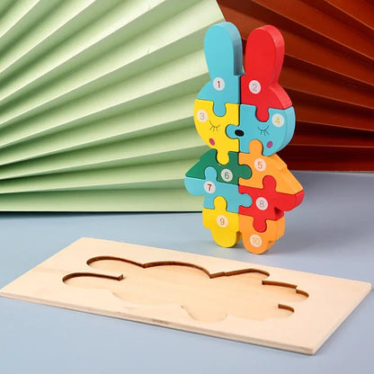 Puzzle 3D en Bois Montessori – Animaux & Dinosaures - jouetsbebe.com