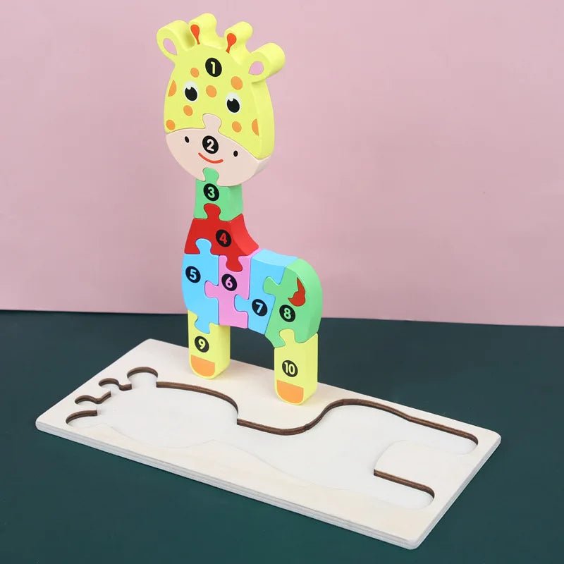Puzzle 3D en Bois Montessori – Animaux & Dinosaures - jouetsbebe.com