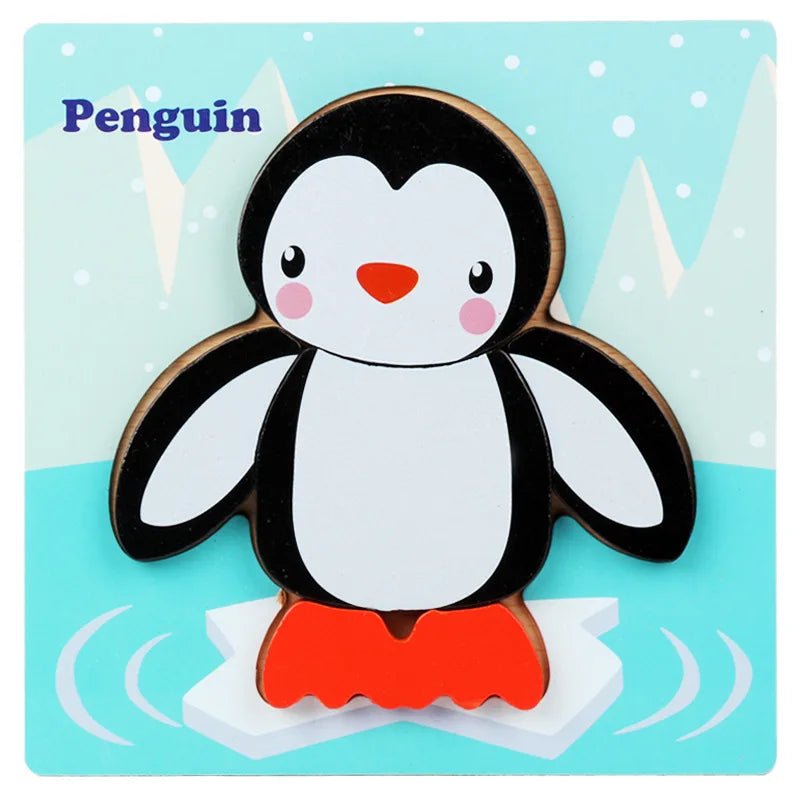 Puzzle 3D en Bois Montessori – Animaux & Dinosaures - jouetsbebe.com