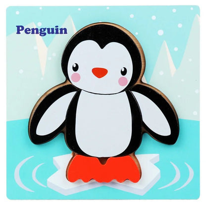 Puzzle 3D en Bois Montessori – Animaux & Dinosaures - jouetsbebe.com