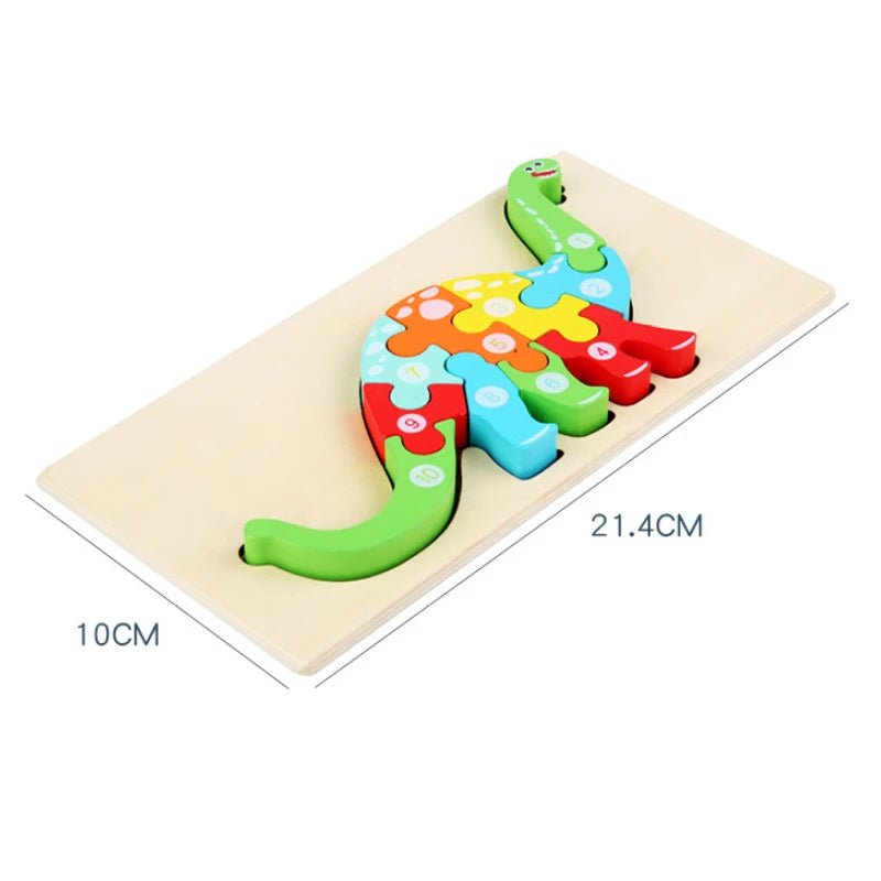 Puzzle 3D en Bois Montessori – Animaux & Dinosaures - jouetsbebe.com
