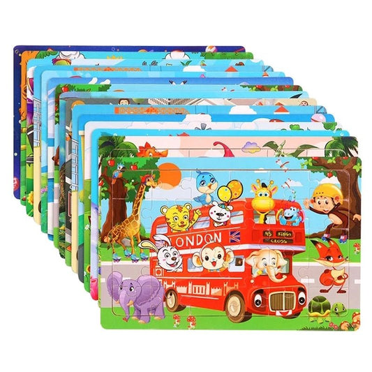 Puzzle en Bois Montessori 30 Pièces - jouetsbebe.com