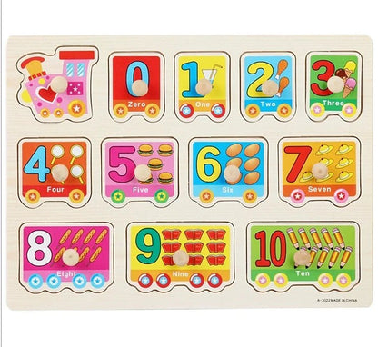🧩 Puzzle Montessori en Bois 30 cm (Animaux et Véhicules) - jouetsbebe.com