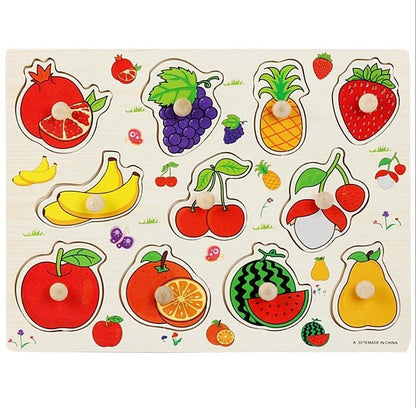 🧩 Puzzle Montessori en Bois 30 cm (Animaux et Véhicules) - jouetsbebe.com