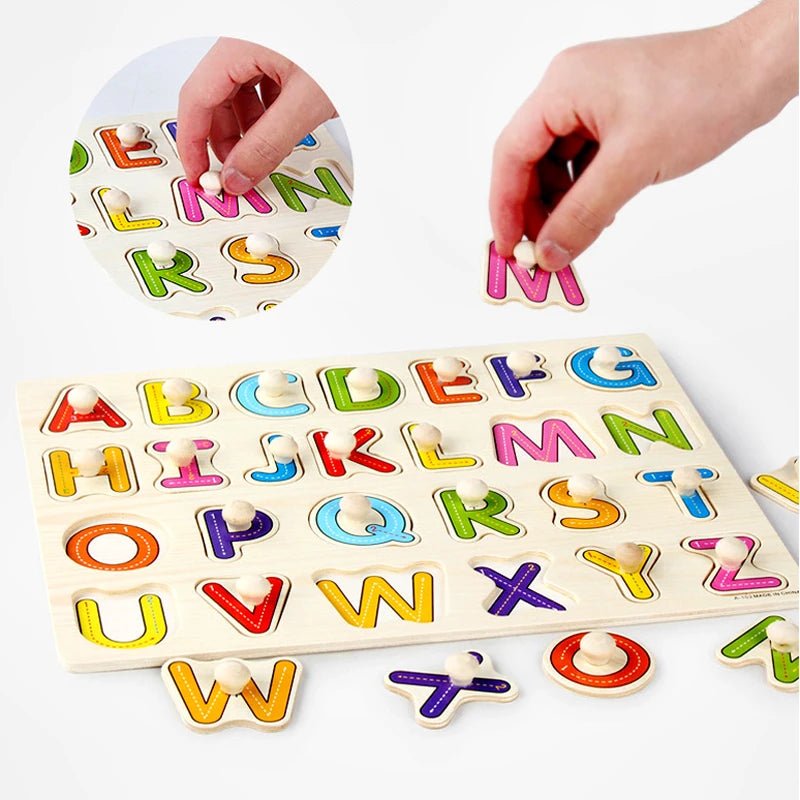 🧩 Puzzle Montessori en Bois 30 cm (Animaux et Véhicules) - jouetsbebe.com
