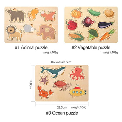 Puzzles 3D en bois Montessori - Le Bon Plan