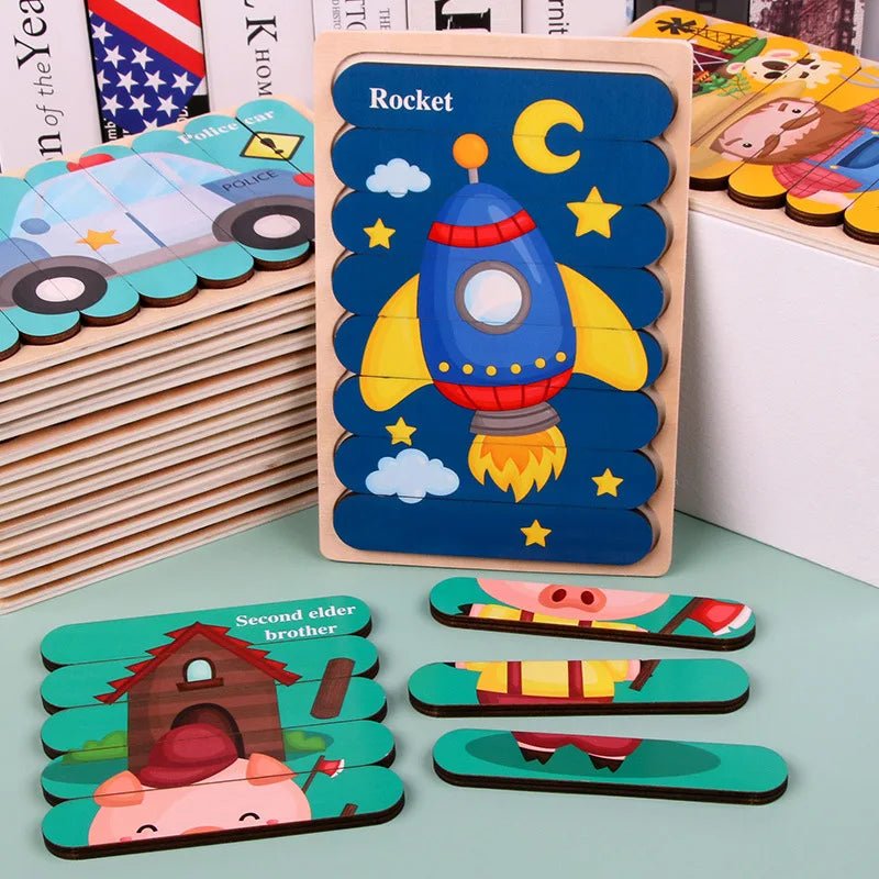 Puzzles en bois Montessori pour enfants de 1 à 3 ans - jouetsbebe.com