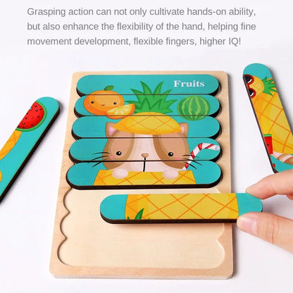 Puzzles en bois Montessori pour enfants de 1 à 3 ans - jouetsbebe.com