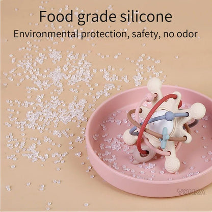 Rattle & Sensory Teether Bed Bell Silicone Montessori Ball Newborn Baby Toys Children's Kids Gift Development Games 0 36 Months - jouetsbebe.com