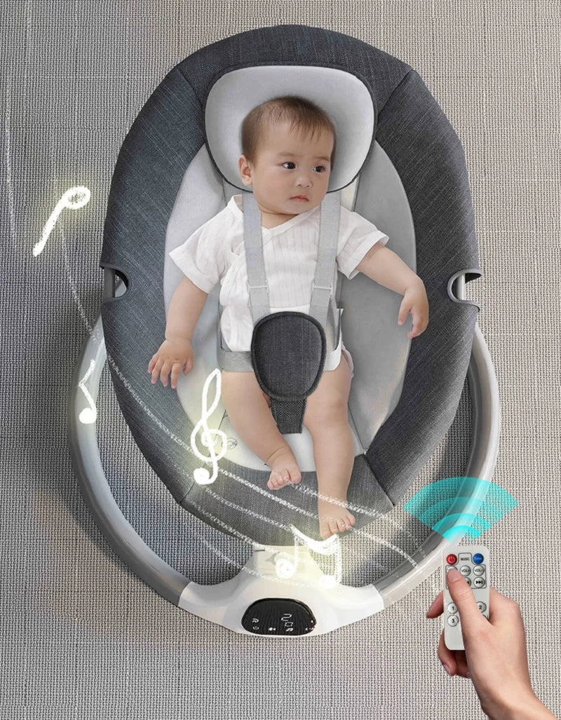 Rocking Baby Bed Electric Luxury Electric Swing Shaker Recliner Baby Auto Swing Chair Five - point Seat Belt With Remote Control - Le Bon Plan