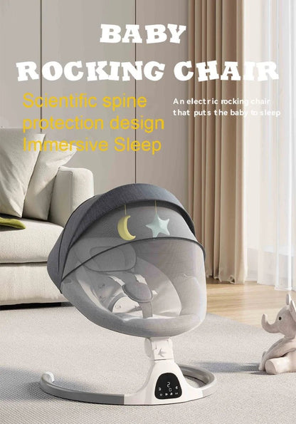 Rocking Baby Bed Electric Luxury Electric Swing Shaker Recliner Baby Auto Swing Chair Five - point Seat Belt With Remote Control - Le Bon Plan