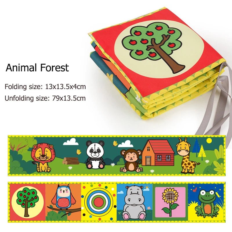 Sensory Cloth Book High Contrast Baby Toys 0M+ Newborn Crib Toys Black and White Animal Cloth Books Montessori Baby Book - jouetsbebe.com