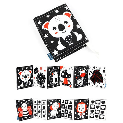 Sensory Cloth Book High Contrast Baby Toys 0M+ Newborn Crib Toys Black and White Animal Cloth Books Montessori Baby Book - jouetsbebe.com