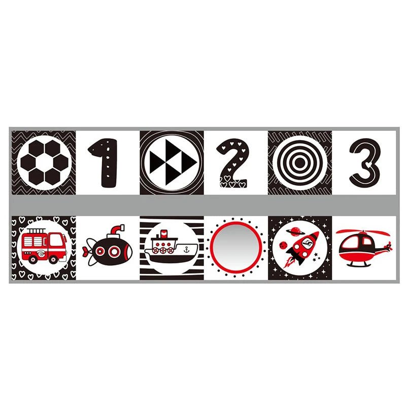 Sensory Cloth Book High Contrast Baby Toys 0M+ Newborn Crib Toys Black and White Animal Cloth Books Montessori Baby Book - jouetsbebe.com