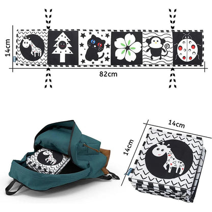 Sensory Cloth Book High Contrast Baby Toys 0M+ Newborn Crib Toys Black and White Animal Cloth Books Montessori Baby Book - jouetsbebe.com
