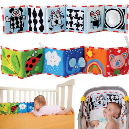 Sensory Cloth Book High Contrast Baby Toys 0M+ Newborn Crib Toys Black and White Animal Cloth Books Montessori Baby Book - jouetsbebe.com