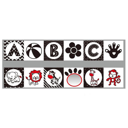 Sensory Cloth Book High Contrast Baby Toys 0M+ Newborn Crib Toys Black and White Animal Cloth Books Montessori Baby Book - jouetsbebe.com
