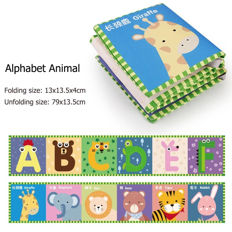 Sensory Cloth Book High Contrast Baby Toys 0M+ Newborn Crib Toys Black and White Animal Cloth Books Montessori Baby Book - jouetsbebe.com