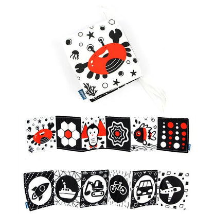 Sensory Cloth Book High Contrast Baby Toys 0M+ Newborn Crib Toys Black and White Animal Cloth Books Montessori Baby Book - jouetsbebe.com