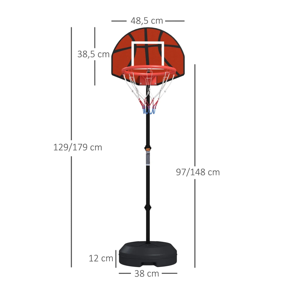 SPORTNOW 2 1 ball basket with adjustable height cm and cm and magnetic darts game - jouetsbebe.com