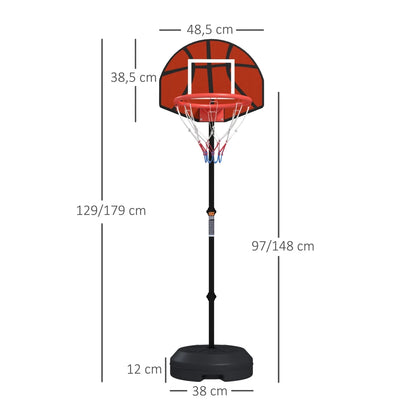 SPORTNOW 2 1 ball basket with adjustable height cm and cm and magnetic darts game - jouetsbebe.com