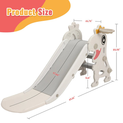 Toboggan 3 - en - 1 Dinosaure – Slide, Panier de Basket & Escalade - jouetsbebe.com