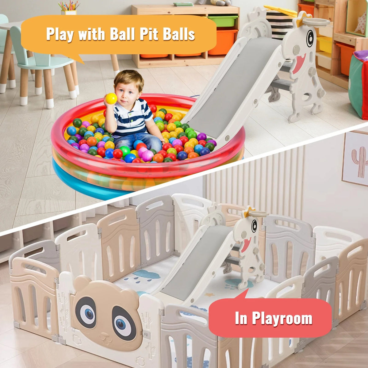 Toboggan 3 - en - 1 Dinosaure – Slide, Panier de Basket & Escalade - jouetsbebe.com