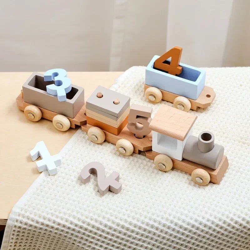 🚂 Train en Bois – Jouet Éducatif Montessori pour Enfants 🎉 - jouetsbebe.com